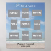 Gedächtniskollage mit Meereshintergrund Poster (Vorne)