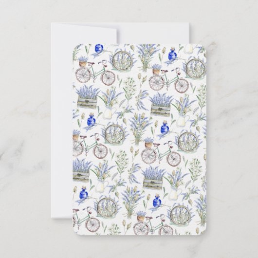 Gedächtnisland Rustikaler Lavendel Botanicale Dankeskarte (Rückseite)