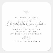 Gedächtnismesse Die Erinnerung an die Moderne Eleg Quadratischer Aufkleber (Vorderseite)