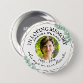 Gedächtnismesse Moderne Foto Memorial Button (Vorne & Hinten)