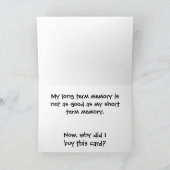 Gedächtnisrampe Geburtstagskarte Karte (Innenseite)