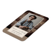 Gedächtnisrustikales Holz 1 Foto Erinnerung Magnet (Linke Seite)