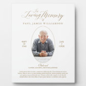 Gedächtnisskript & Foto Memorial Keepake Fotoplatte (Vorderseite)