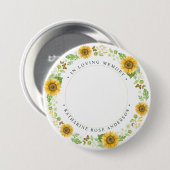 Gedächtnissonnenblumen Personalisiertes Foto Beerd Button (Vorne & Hinten)