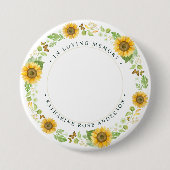 Gedächtnissonnenblumen Personalisiertes Foto Beerd Button (Vorderseite)