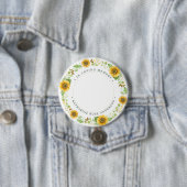 Gedächtnissonnenblumen Personalisiertes Foto Beerd Button (Beispiel)