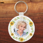 Gedächtnissonnenblumen Personalisiertes Foto Beerd Schlüsselanhänger (Vorderseite)