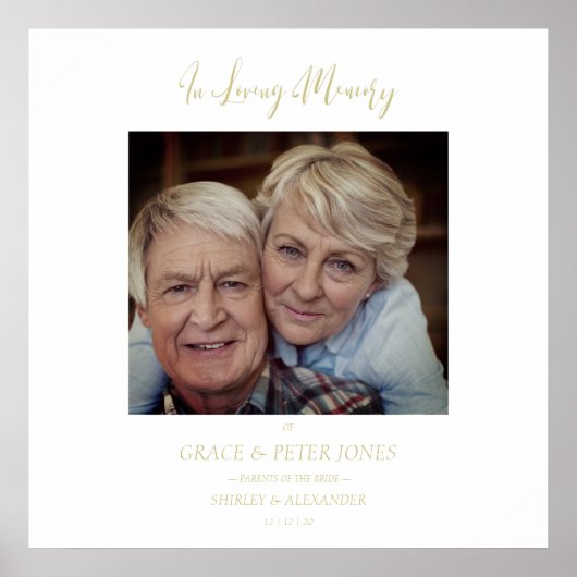 Gedächtnistabelle zum Hochzeitssehen erinnern an d Poster (Vorne)