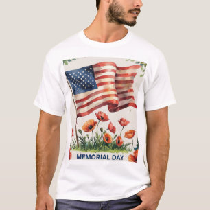Gedächtnistag T - Shirt Patriotic USA Flag Shirt