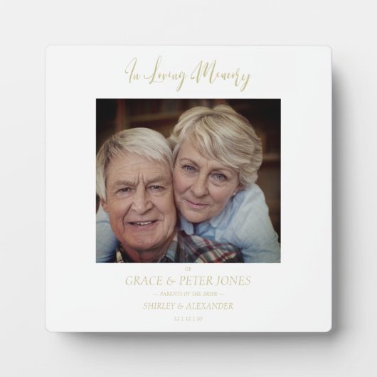 Gedächtnistisch für Hochzeitstage Erinnern Sie sic Fotoplatte (Vorderseite)