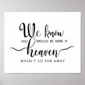 Gedächtnistisch Hochzeit, wenn der Himmel nicht so Poster (Vorne)