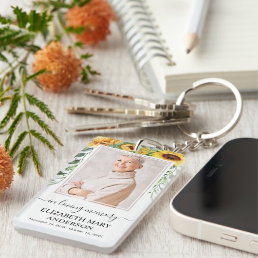 Gedächtnistraining Foto in der Sonnenblume des Ged Schlüsselanhänger (Vorderseite rechts)