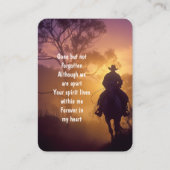 Gedächtnistraining Foto Reiten Visitenkarte (Vorderseite)