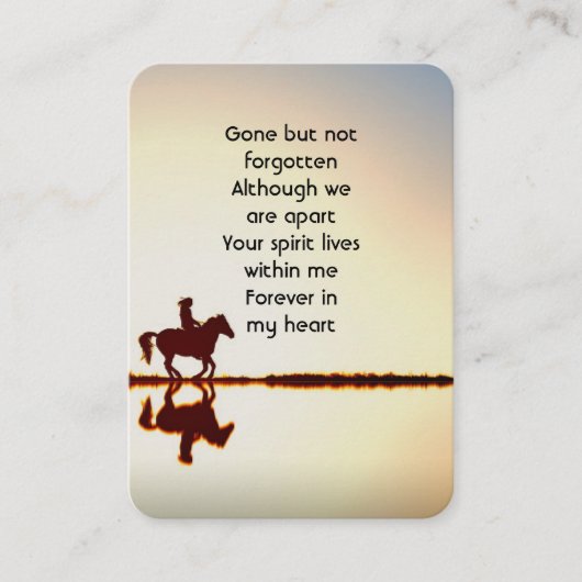 Gedächtnistraining Foto Reiten Visitenkarte (Vorderseite)