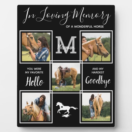 Gedächtnistraining für Personalisierte Pferde Fotoplatte (Vorderseite)