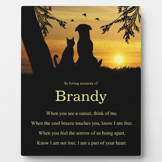 Gedächtnistribut Dog Cat Pet mit spirituellem Gedi Fotoplatte (Vorderseite)