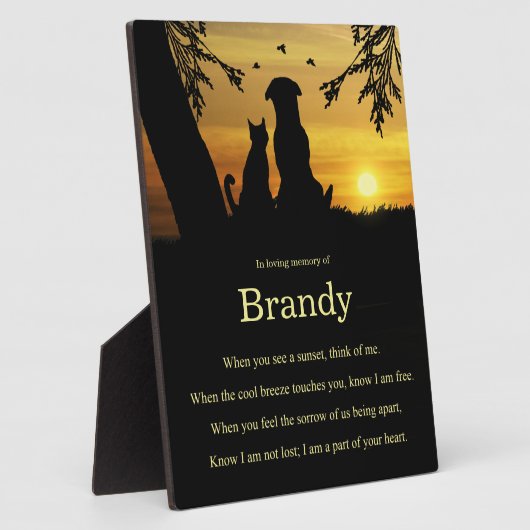 Gedächtnistribut Dog Cat Pet mit spirituellem Gedi Fotoplatte (Seite)