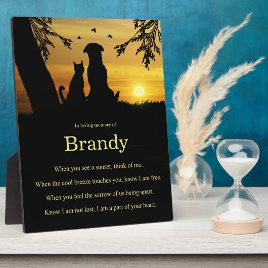 Gedächtnistribut Dog Cat Pet mit spirituellem Gedi Fotoplatte (Seite)