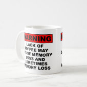 Gedächtnisverlust Funny Coffee Tasse oder Travel M (Vorderseite Links)