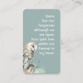 Gedächtniswald-Bärenvogel Visitenkarte (Rückseite)