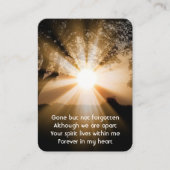 Gedächtniswanderweg Foto Gebetswaldweg Sonnenlicht Visitenkarte (Vorderseite)