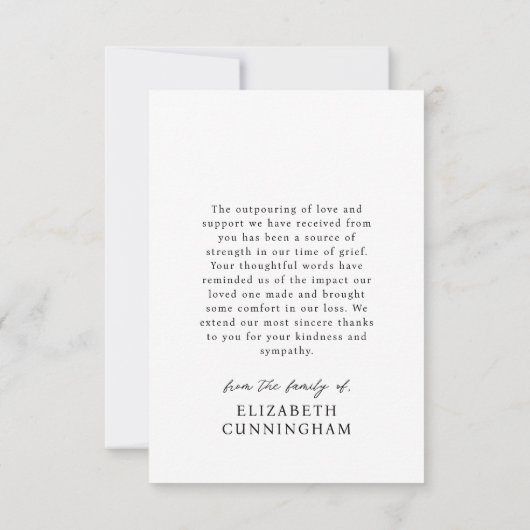 Gedächtniswolken-Gedächtnis Modernes Foto Dankeskarte (Rückseite)