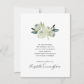 Gedächtniszeitgenössische Blume Blätter Botanicals Dankeskarte (Vorderseite)