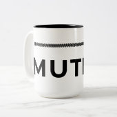 Gedämpft. Schwarz-Weiße Kaffeetasse (Vorderseite Links)