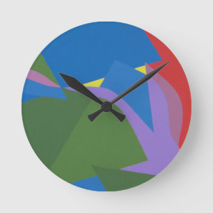 Gedämpfte abstrakte Komposition runde Uhr