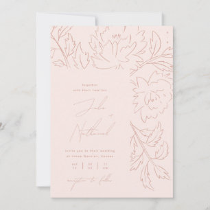 Gedämpfte bohemianische Floral-Hochzeit Einladung
