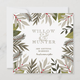 Gedämpfte Botanicals   Moos   Save The Date Karte