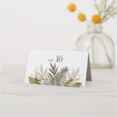Gedämpfte Botanicals-Themenhochzeit Platzkarte (Rückseite)