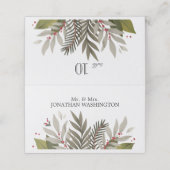 Gedämpfte Botanicals-Themenhochzeit Platzkarte (Außenseite Aufgefaltet)
