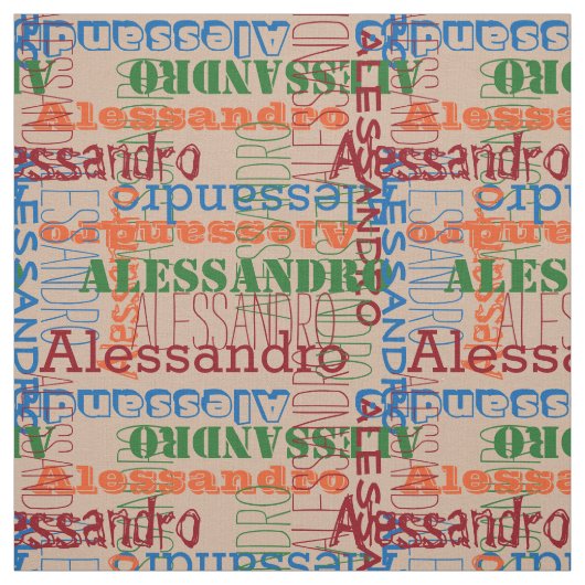 Gedämpfte Brights moderne Namenscollage Stoff (Muster)