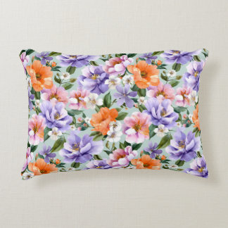 Gedämpfte bunte Blumen Boho-Blume Dekokissen