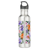 Gedämpfte bunte Blumen Boho-Blume  Edelstahlflasche (Rückseite)