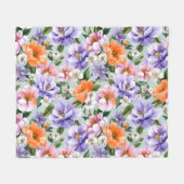 Gedämpfte bunte Blumen Boho-Blume  Fleecedecke (Vorderseite (Horizontal))