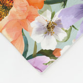 Gedämpfte bunte Blumen Boho-Blume  Fleecedecke (Ecke)