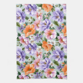 Gedämpfte bunte Blumen Boho-Blume  Geschirrtuch (Vertikal)