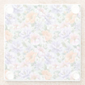 Gedämpfte bunte Blumen Boho-Blume  Glasuntersetzer (Rückseite)