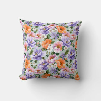 Gedämpfte bunte Blumen Boho-Blume Kissen