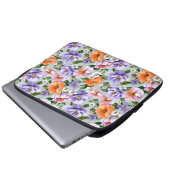 Gedämpfte bunte Blumen Boho-Blume  Laptopschutzhülle (Vorne Knopf)