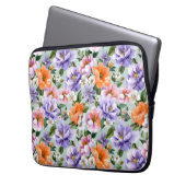 Gedämpfte bunte Blumen Boho-Blume  Laptopschutzhülle (Vorderseite Links)