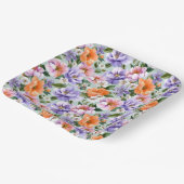 Gedämpfte bunte Blumen Boho-Blume  Pappteller (Gewinkelt)
