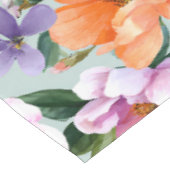 Gedämpfte bunte Blumen Boho-Blume  Tischdecke (Schrägansicht)