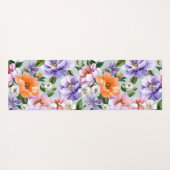 Gedämpfte bunte Blumen Boho-Blume  Yogamatte (Rückseite (Horizontal))