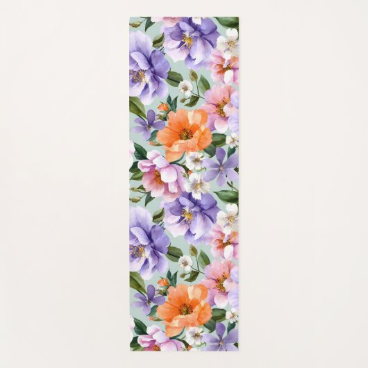 Gedämpfte bunte Blumen Boho-Blume  Yogamatte (Vorderseite)