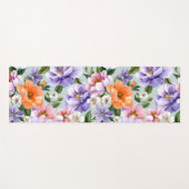 Gedämpfte bunte Blumen Boho-Blume  Yogamatte (Vorderseite (Horizontal))
