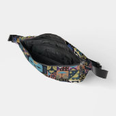 Gedämpfte erdige Folk-Art-Patchworkdecke Bauchtasche (Offen)