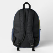 Gedämpfte erdige Folk-Art-Patchworkdecke Bedruckter Rucksack (Rückseite)